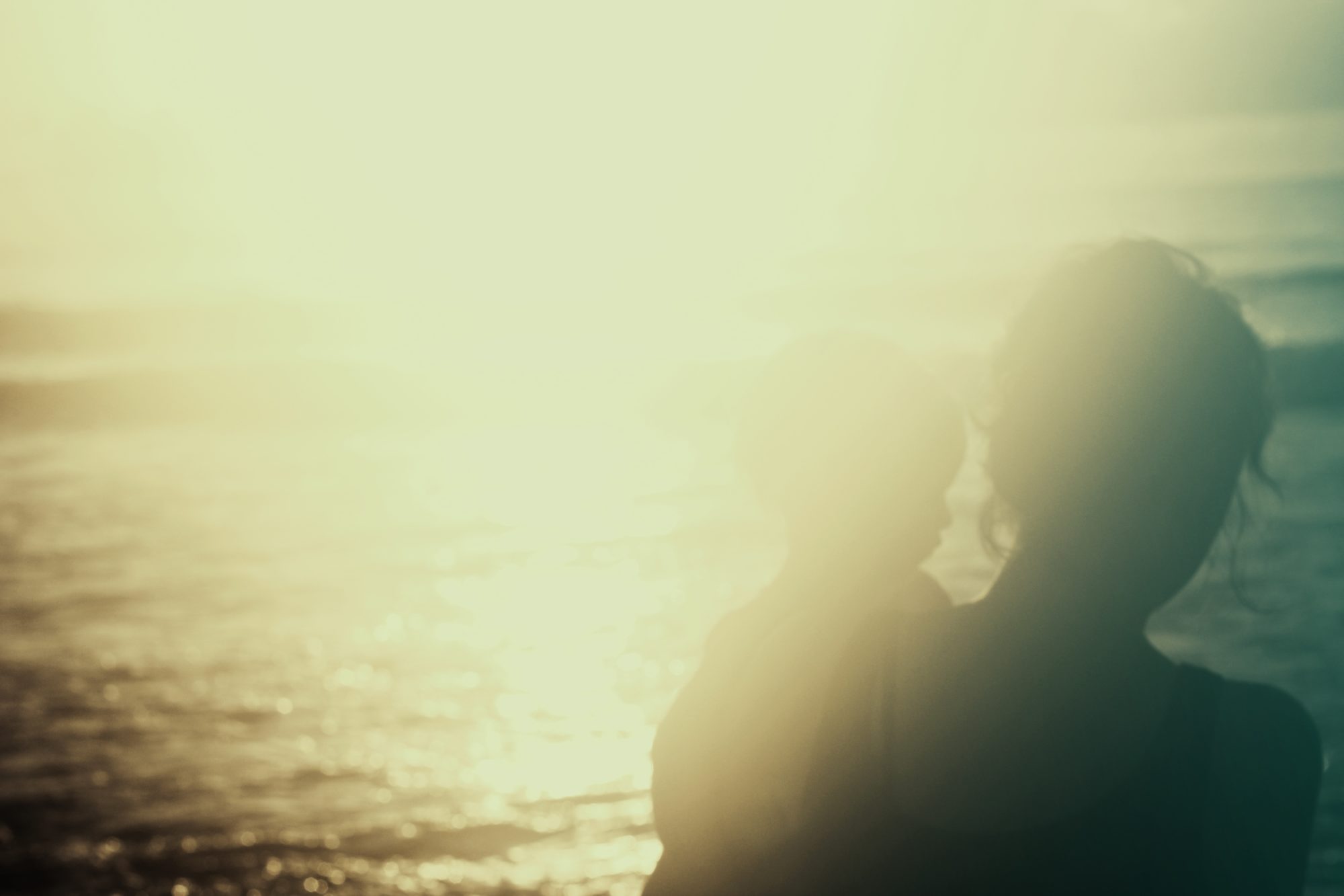 mother and child on beach